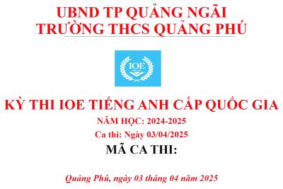 KẾT QUẢ KỲ THI IOE CẤP QUỐC GIA NĂM HỌC 2024-2025